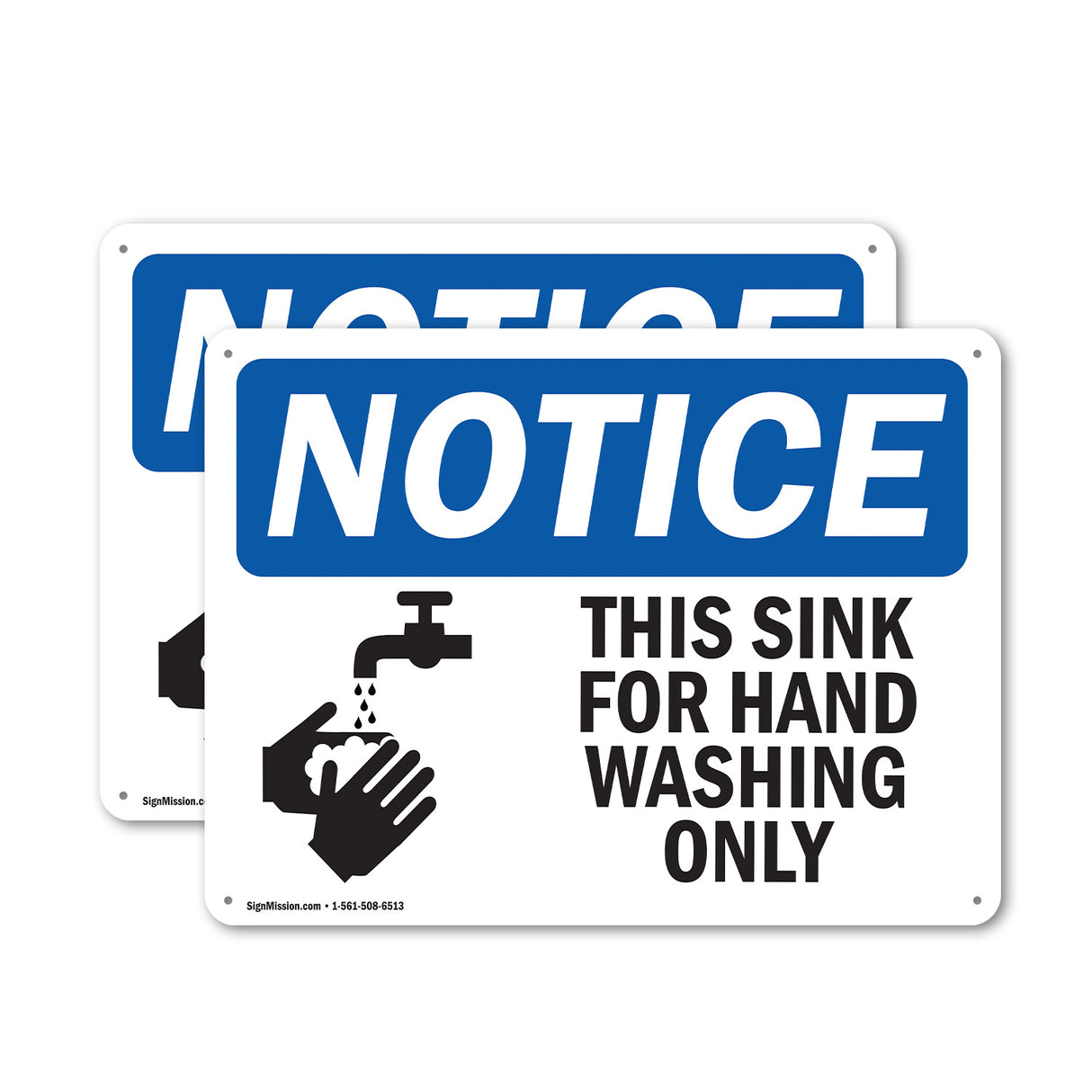NOTICE This Sink For Hand Washing Only With Symbol