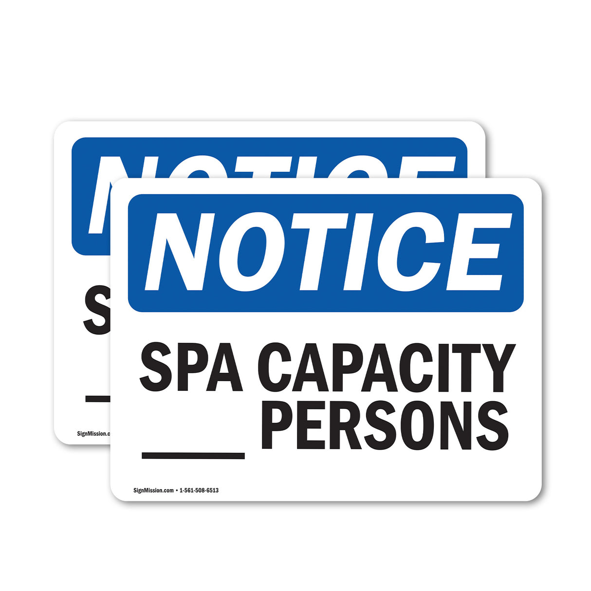NOTICE Custom Spa Capacity - Persons