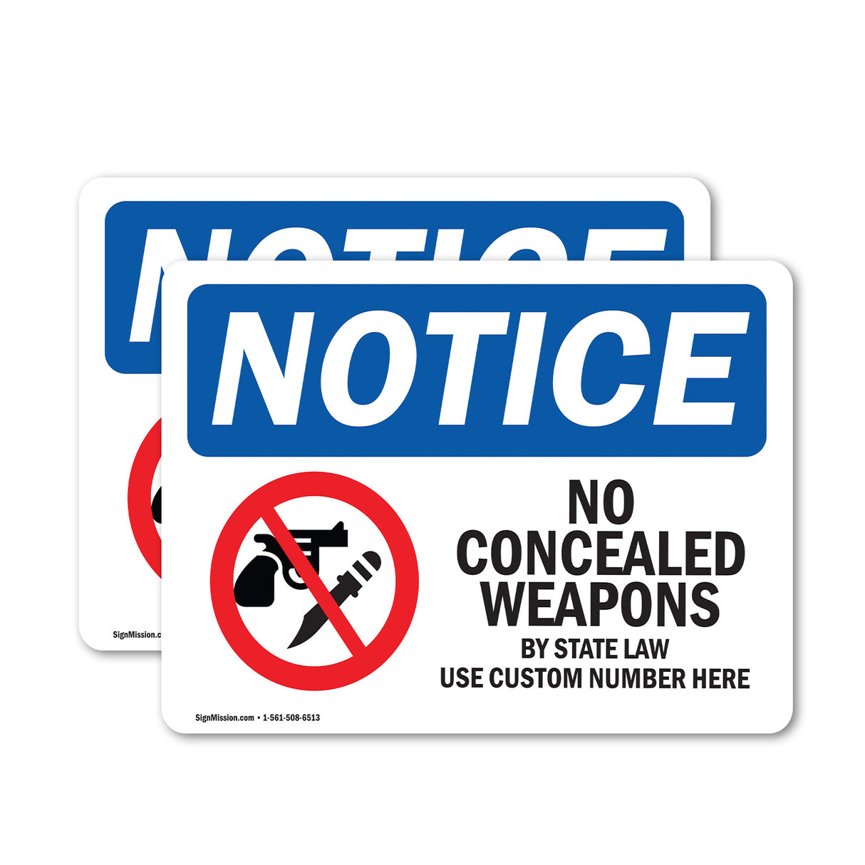NOTICE No Concealed Weapons