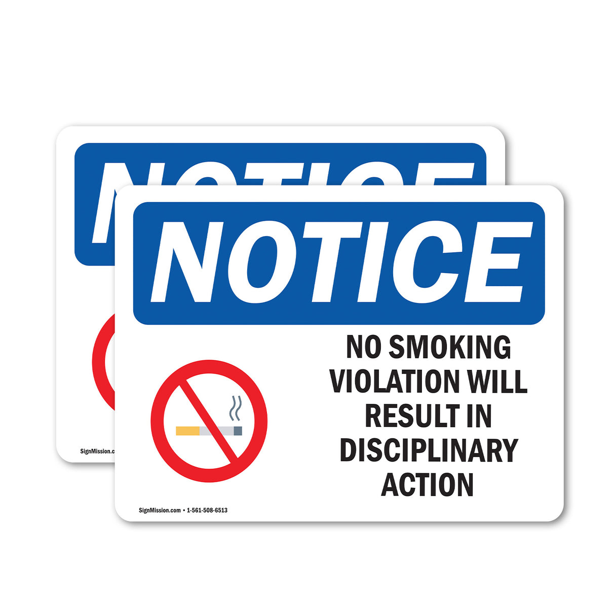 NOTICE No Smoking Violation Disciplinary Action