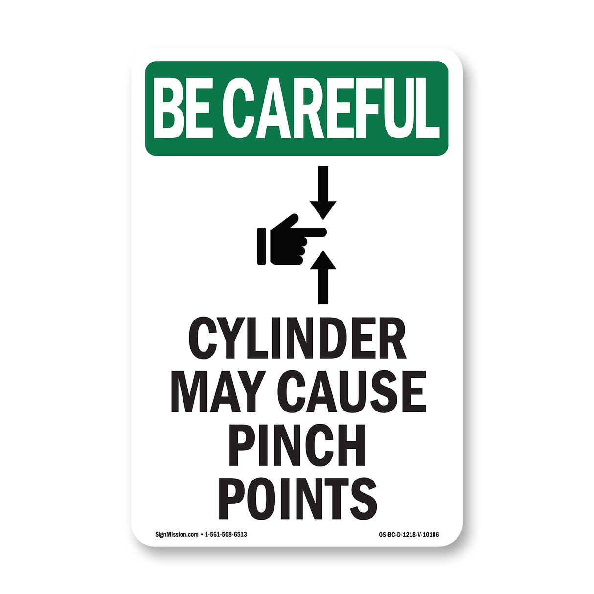 Cylinder May Cause Pinch Points With Symbol