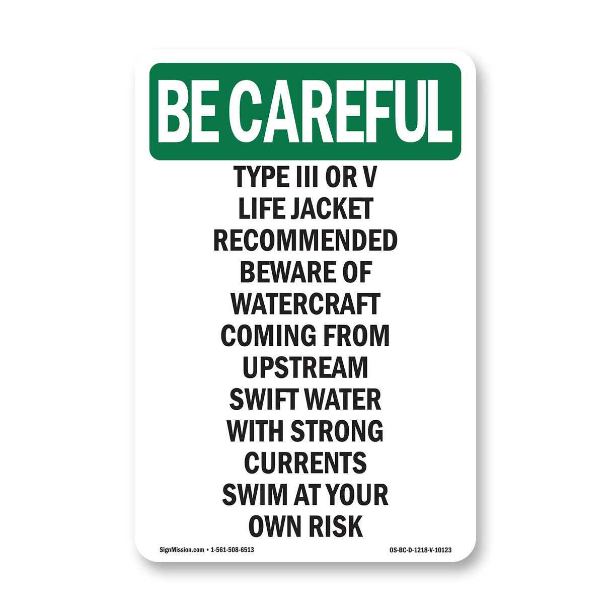 Type III Or V Life Jacket Recommended Beware