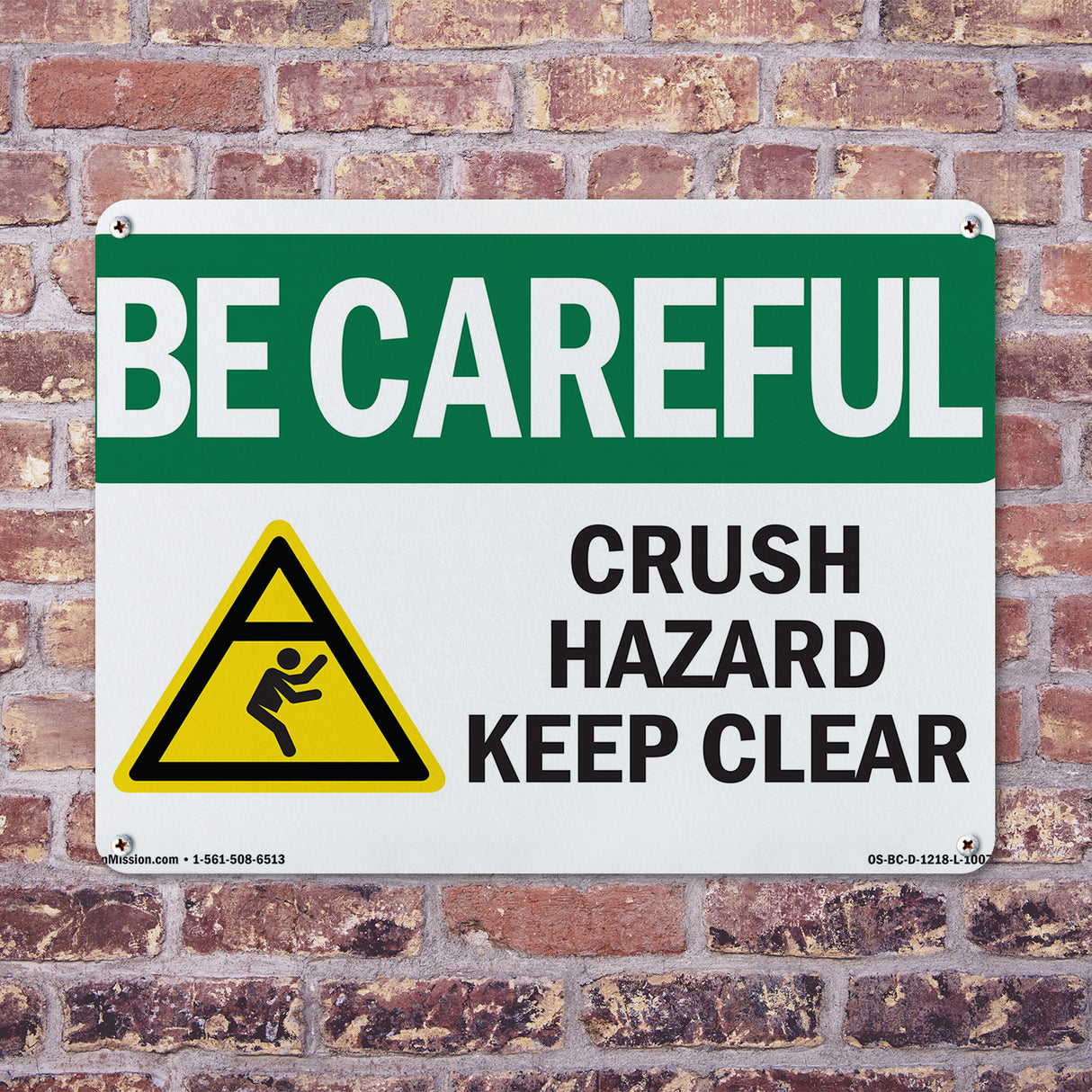 Crush Hazard Keep Clear With Symbol