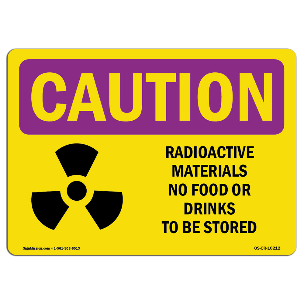 Radioactive Materials No Food With Symbol