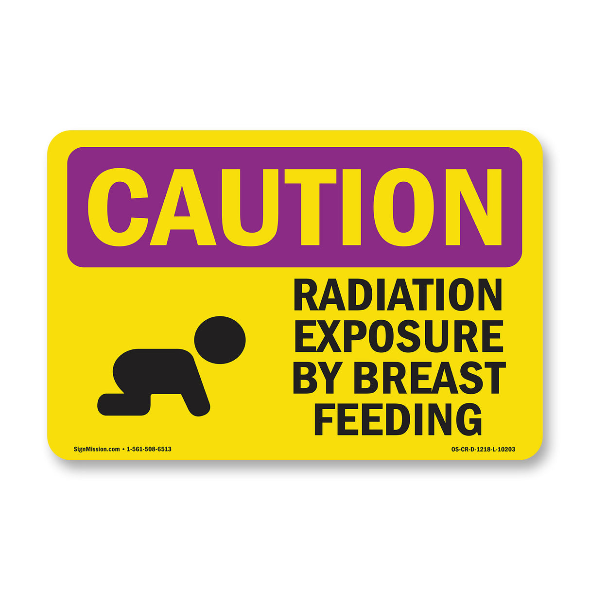 Radiation Exposure By Breast Feeding With Symbol