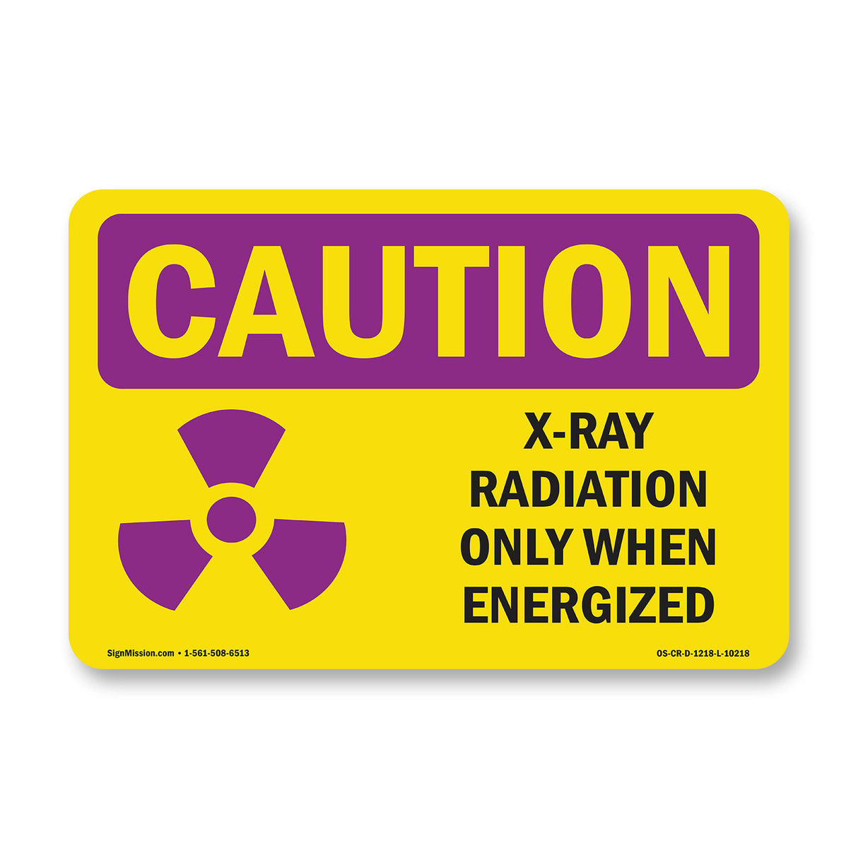 X-Ray Radiation Only When Energized With Symbol