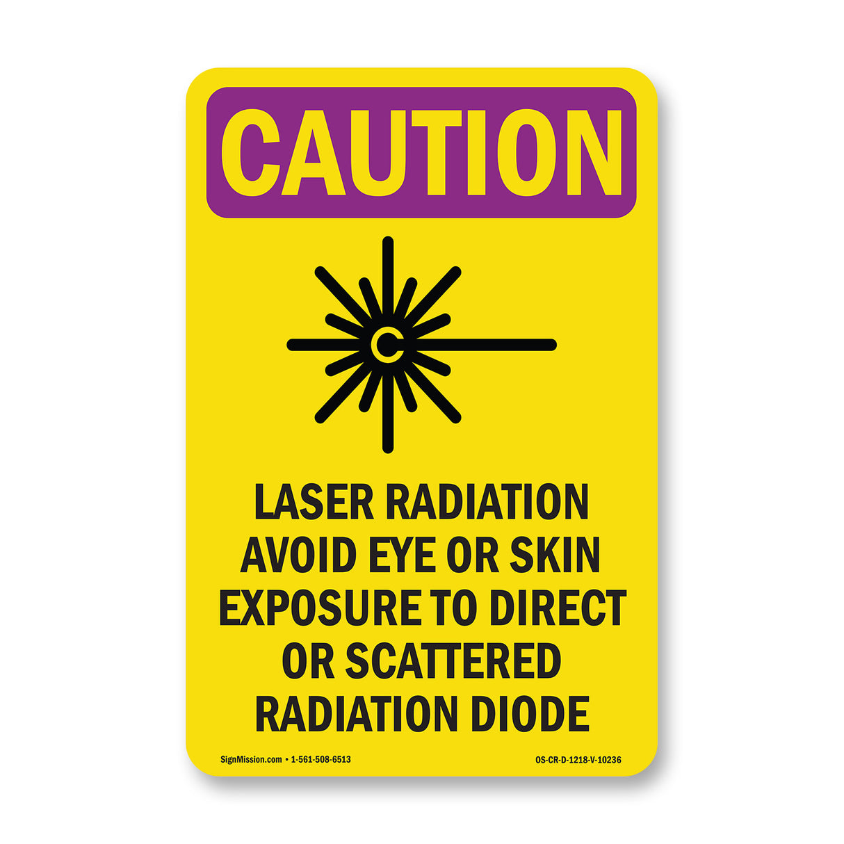 Laser Radiation Avoid Eye Or With Symbol