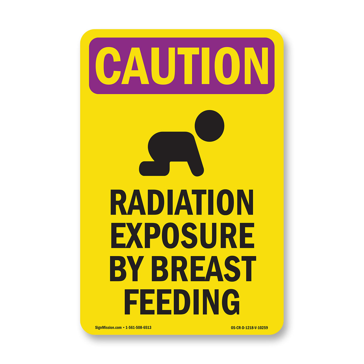 Radiation Exposure By Breast Feeding With Symbol