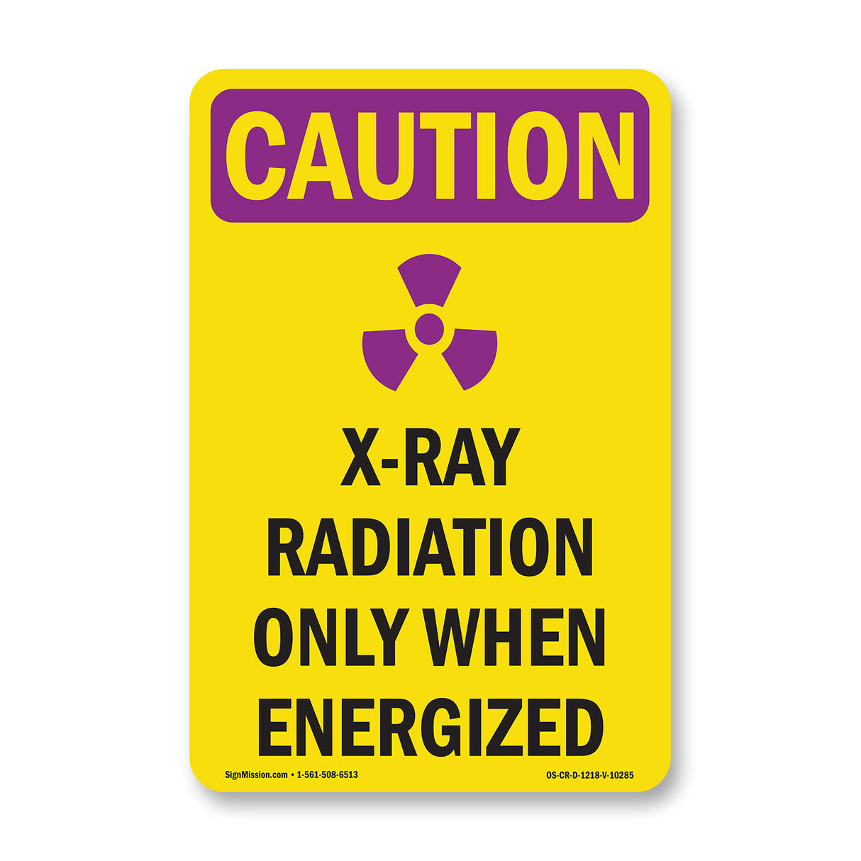 X-Ray Radiation Only When Energized With Symbol