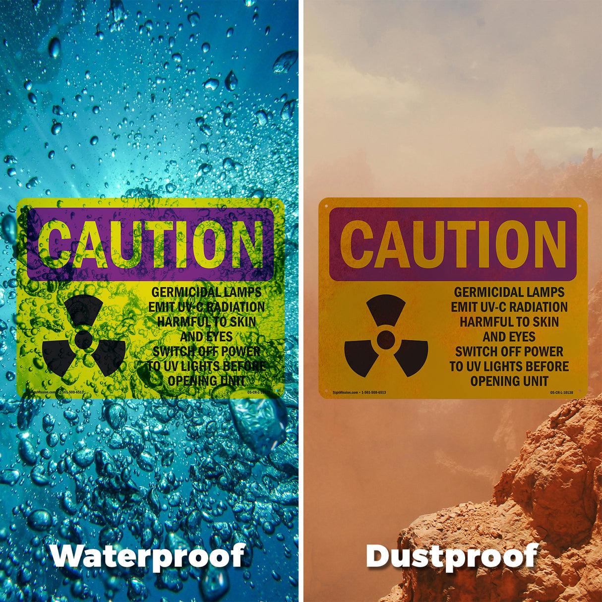 Germicidal Lamps Emit UV-C Radiation With Symbol