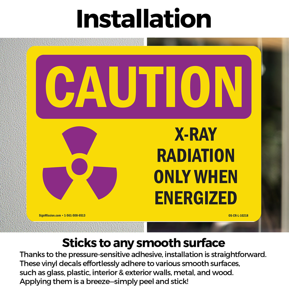 X-Ray Radiation Only When Energized With Symbol