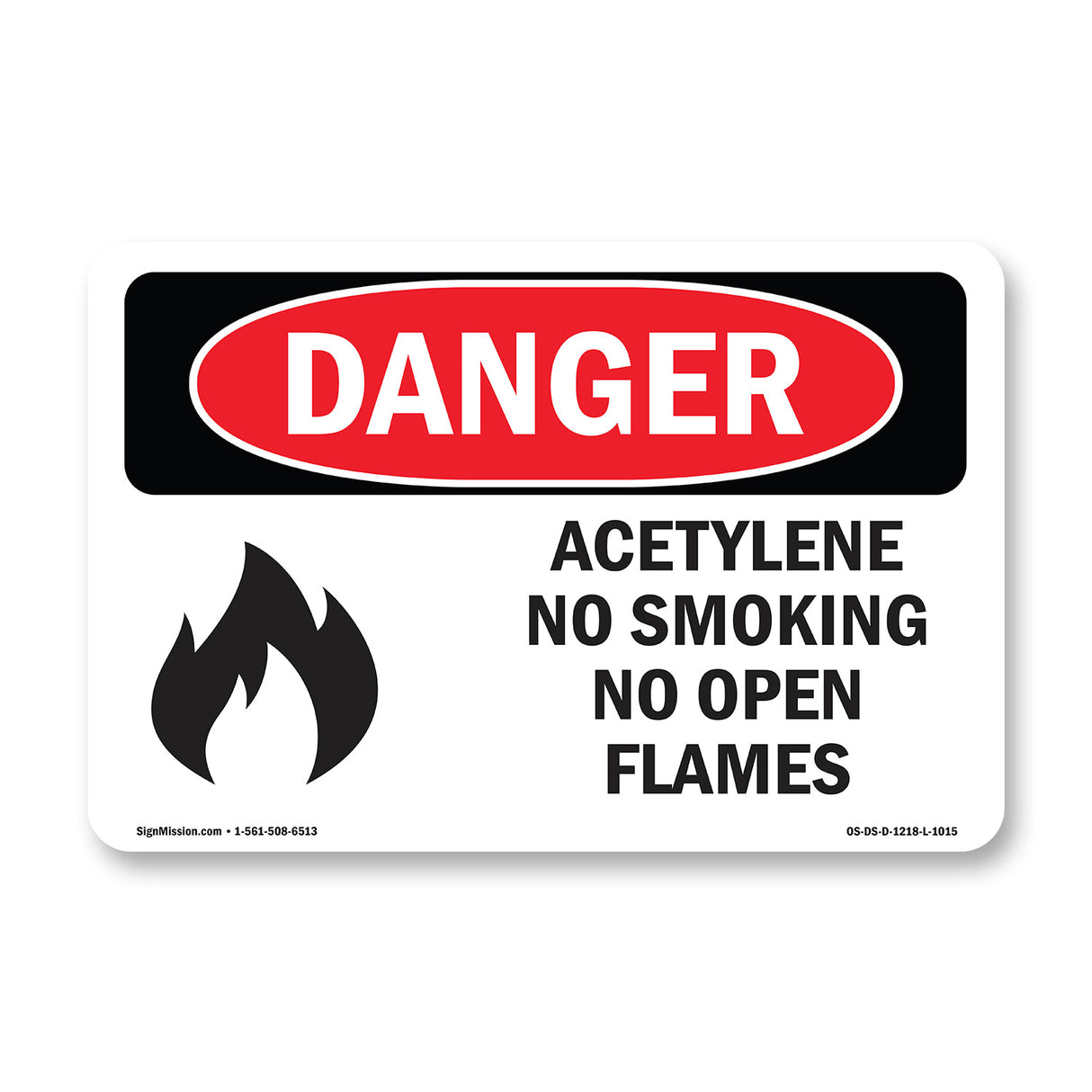 Acetylene No Smoking No Open Flames