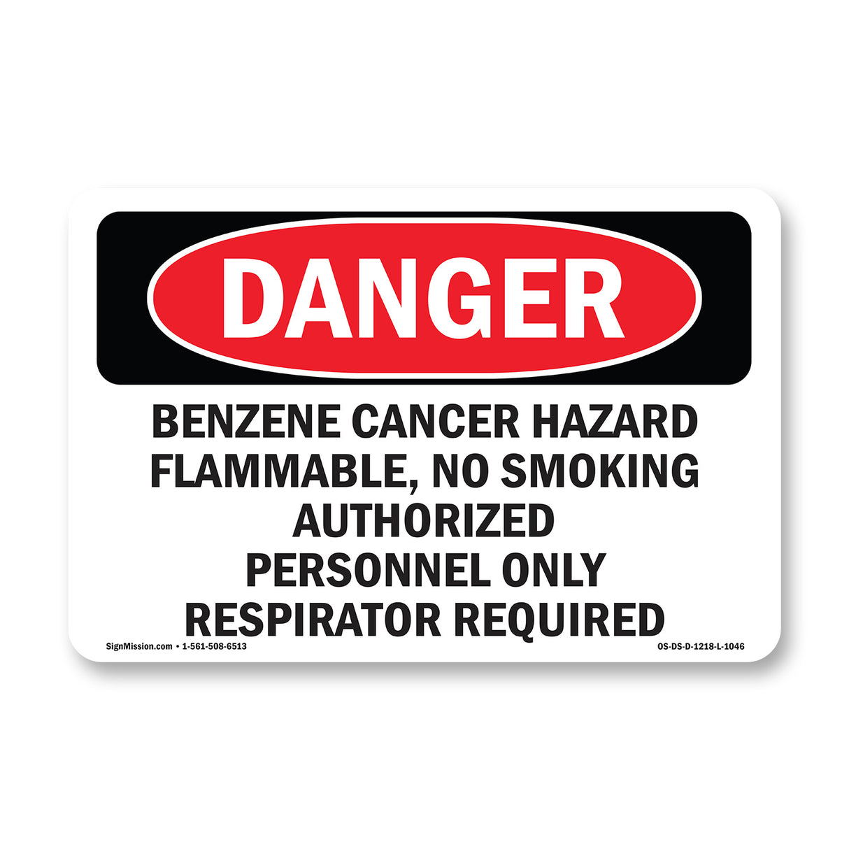 Portrait Benzene Cancer Hazard Respirator Require