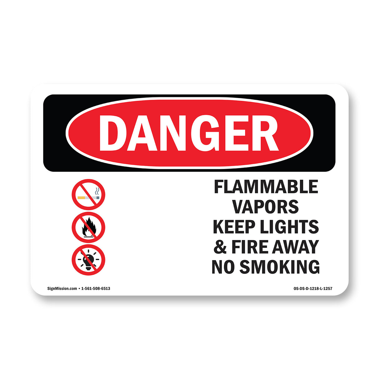 Flammable Vapors Keep Fire Away No Smoking