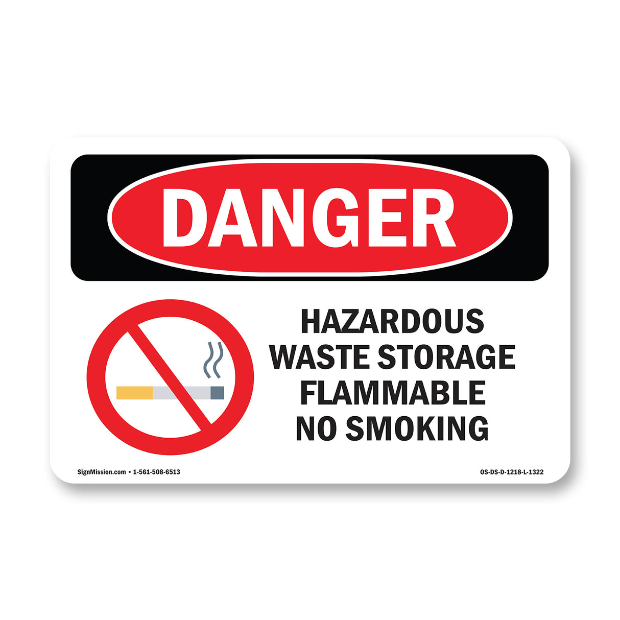 Hazardous Waste Storage Flammable No Smoking
