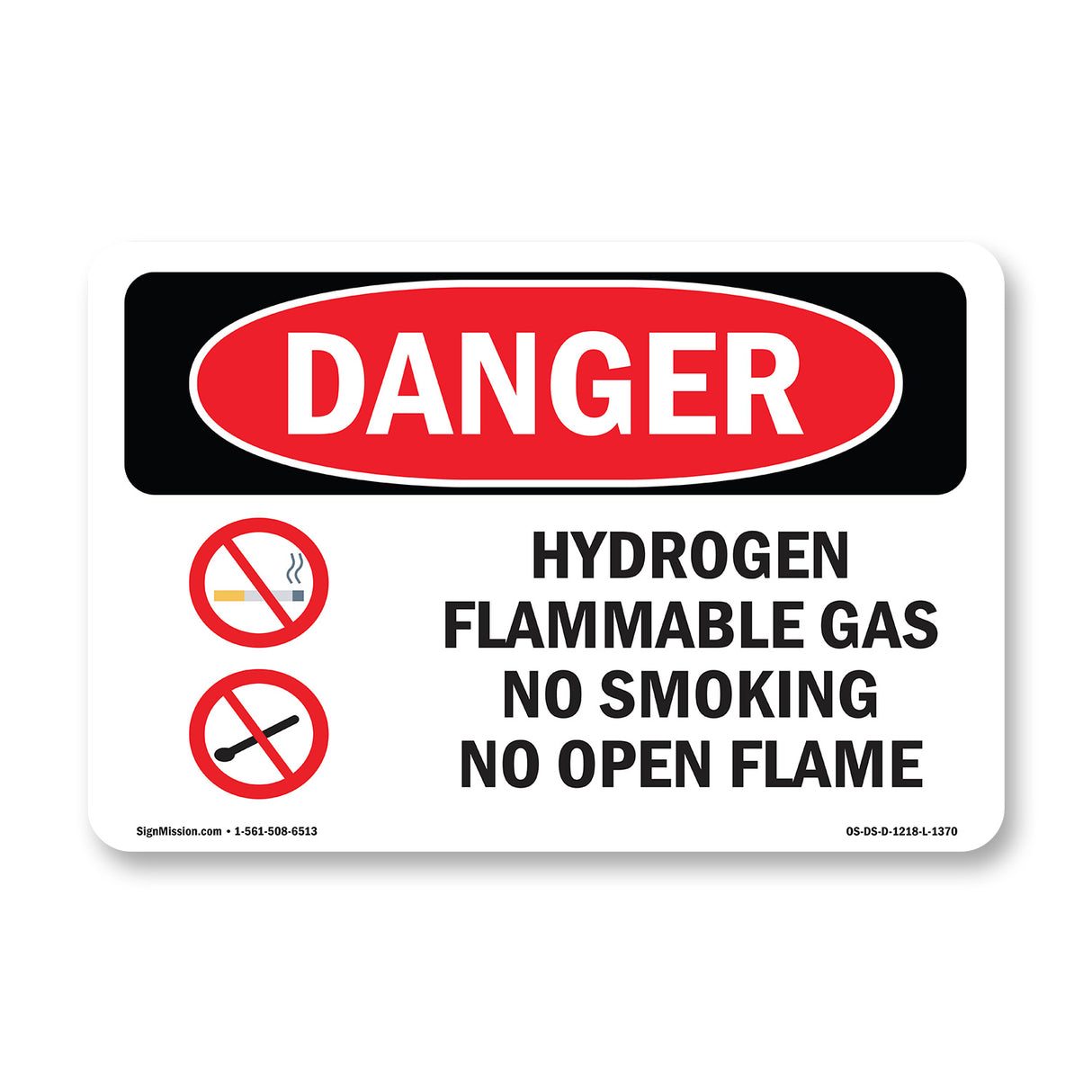 Hydrogen Flammable Gas No Smoking Open Flame