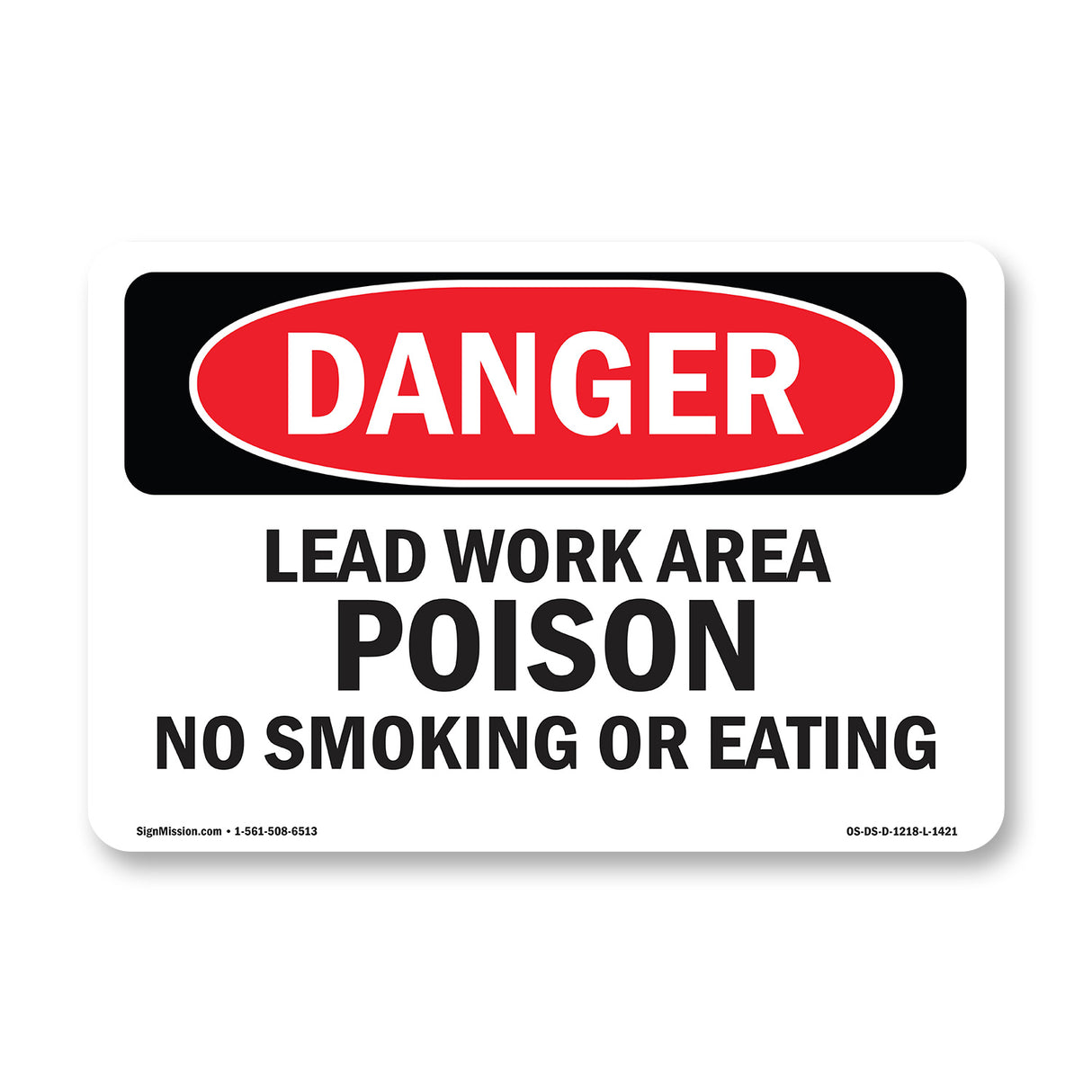 Lead Work Area Poison No Smoking Or Eating