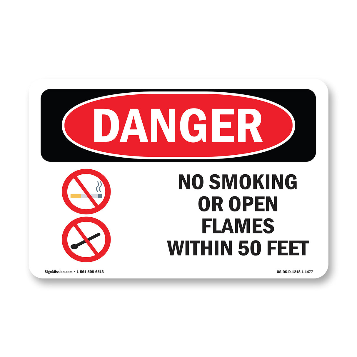 No Smoking Or Open Flames Within 50 Feet