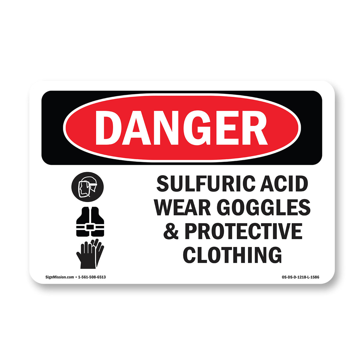 Sulfuric Acid Wear Goggles