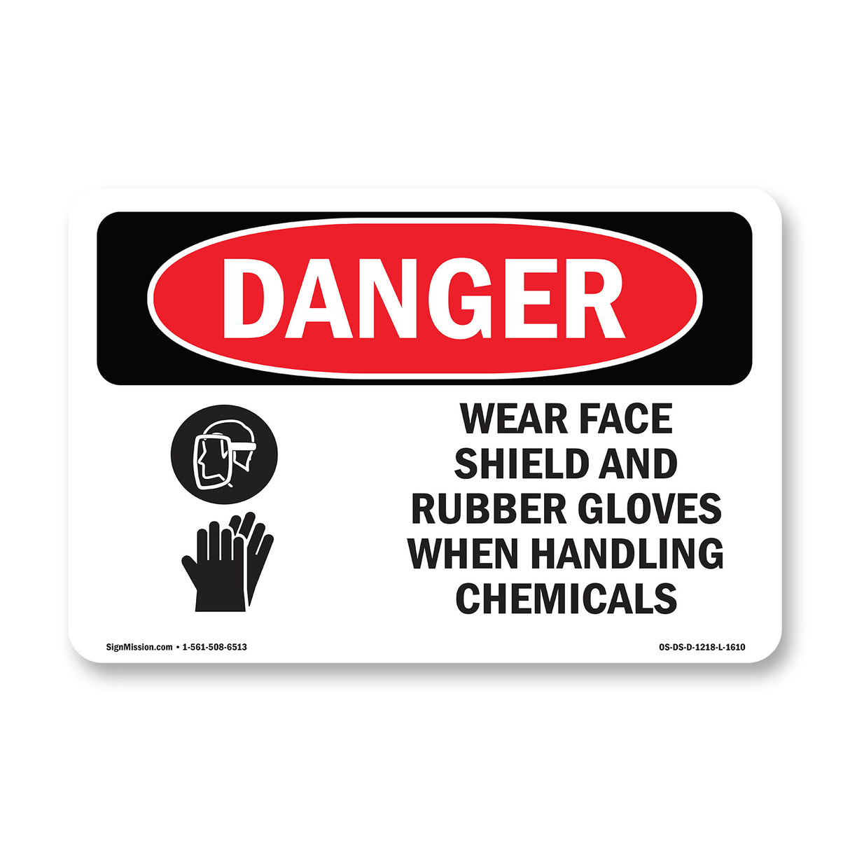Wear Face Shield And Rubber Gloves Chemicals