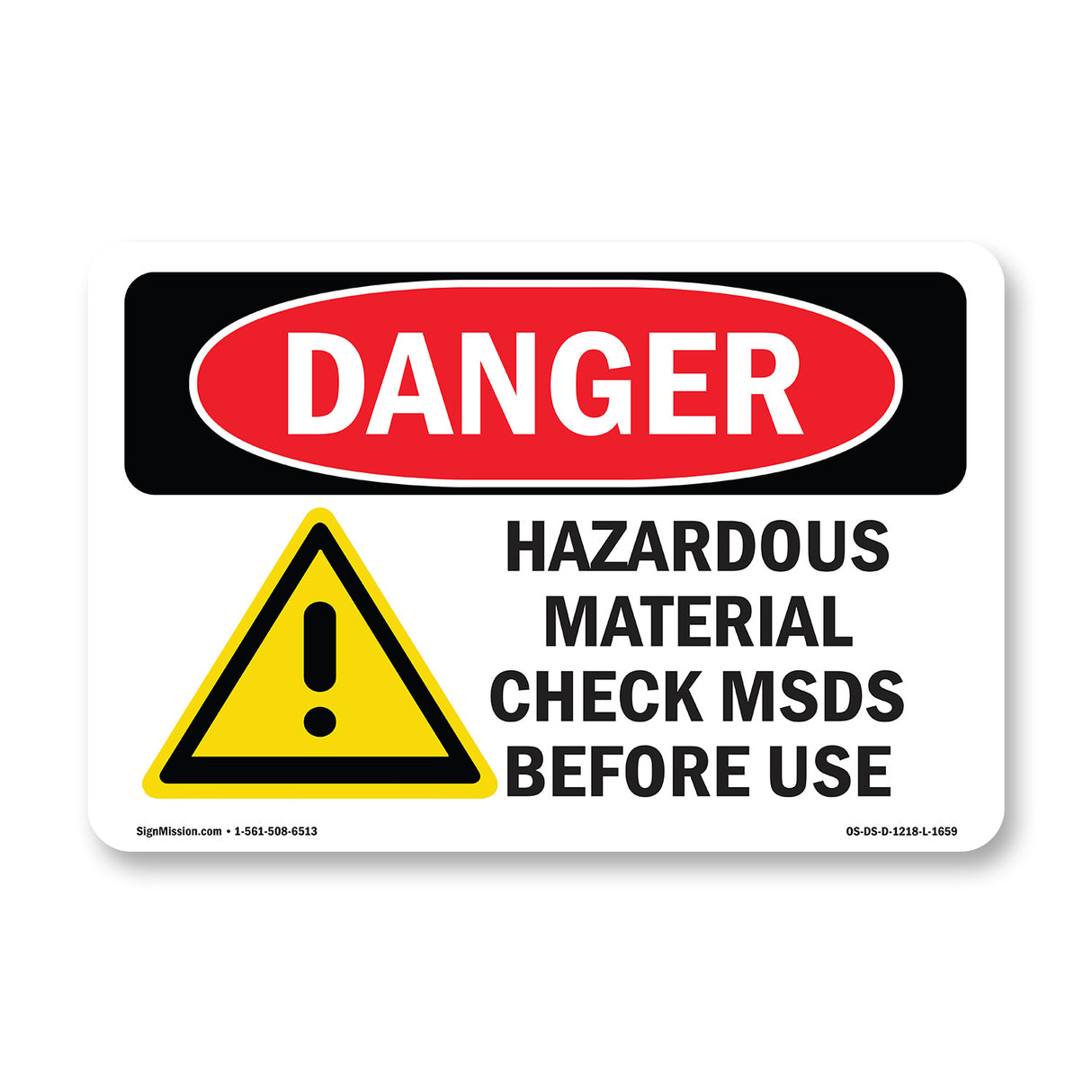 Hazardous Material Check MSDS Before Use