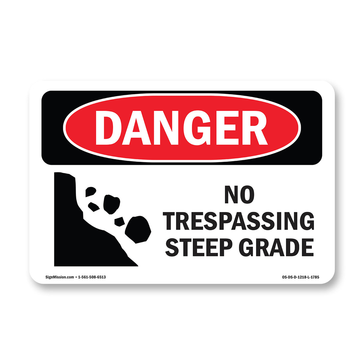 No Trespassing Steep Grade