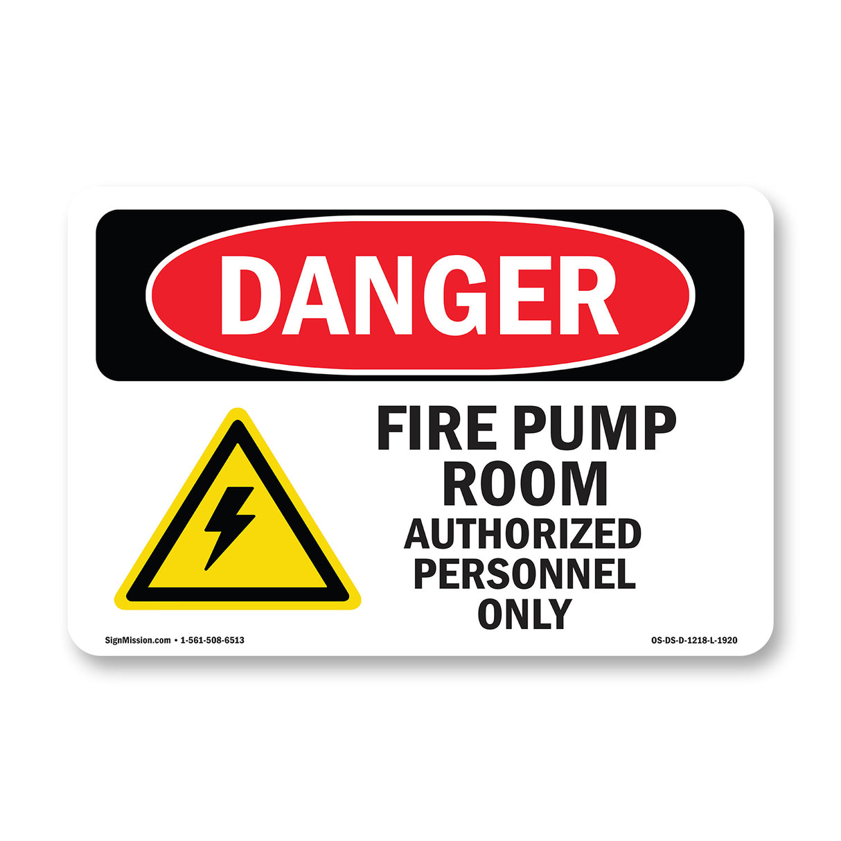 Fire Pump Room Authorized