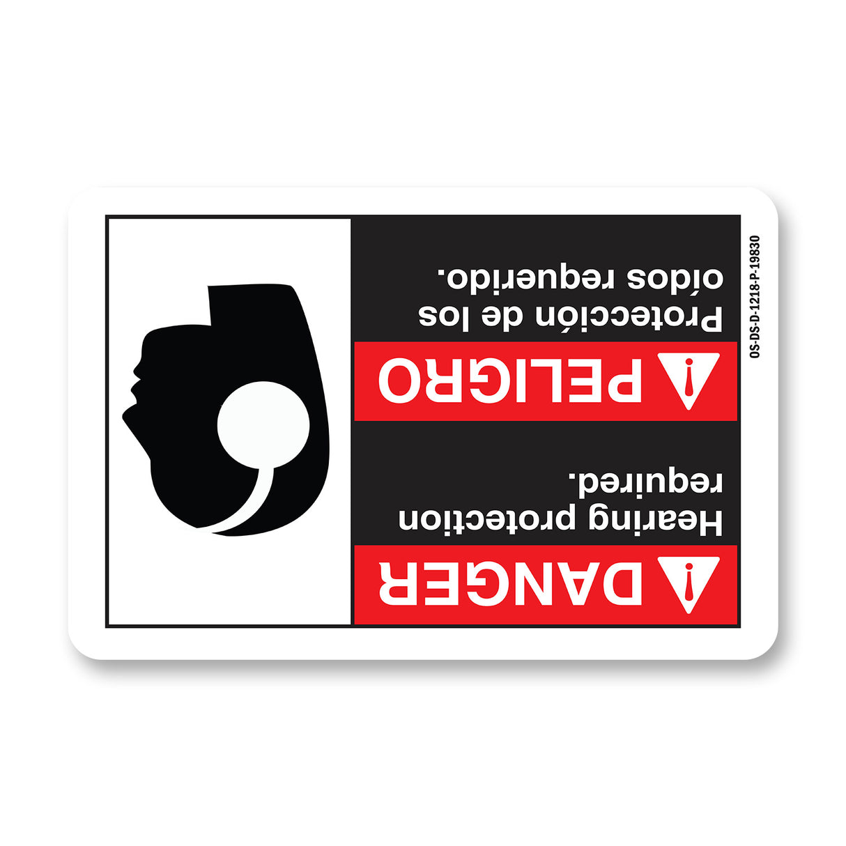 Danger Hearing Protection Required (Bilingual Spanish)