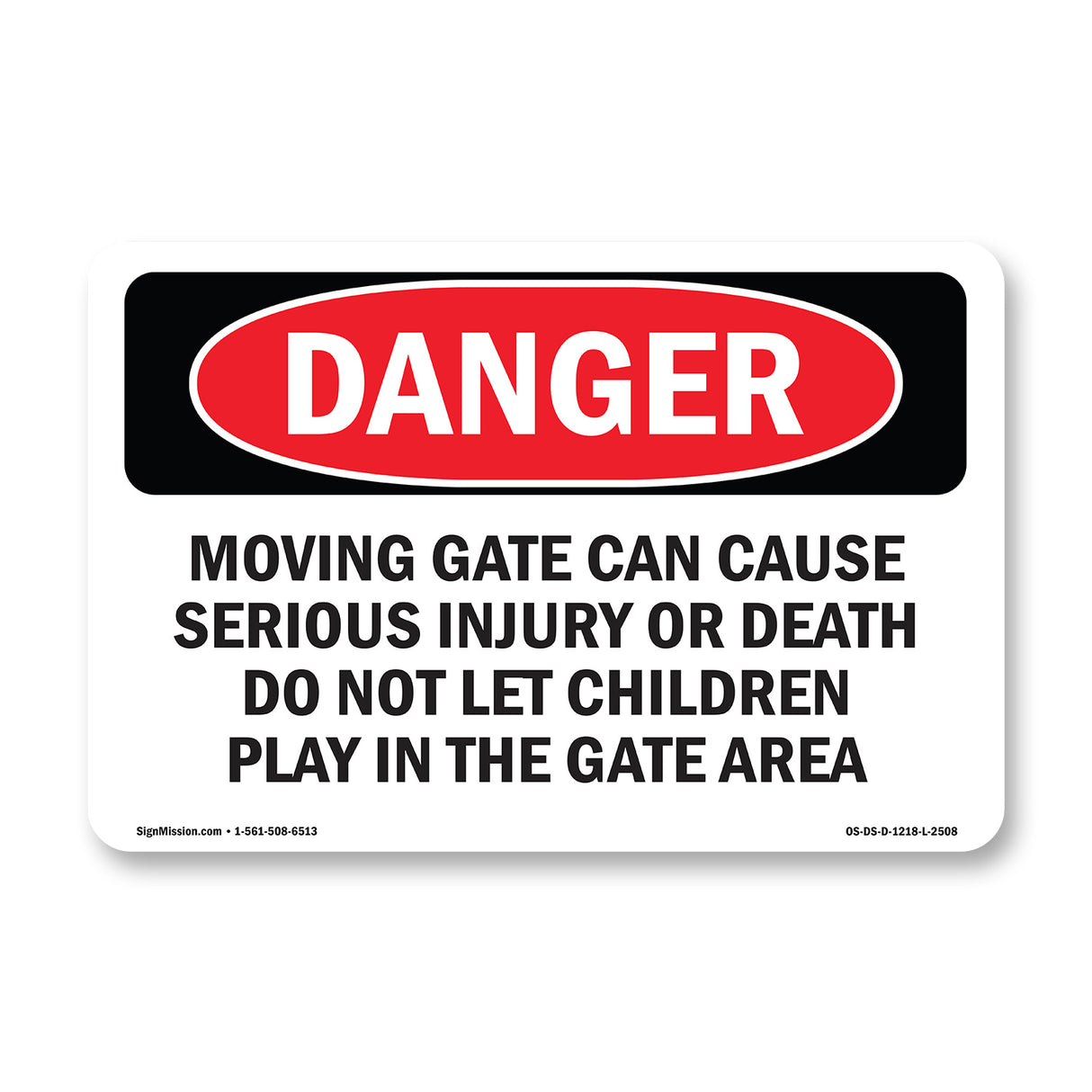 Moving Gate Can Cause Serious Injury Or