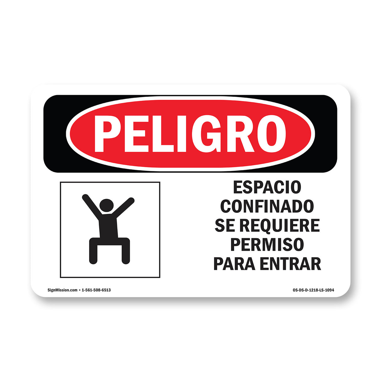 Confined Space Enter By Permit Only Spanish