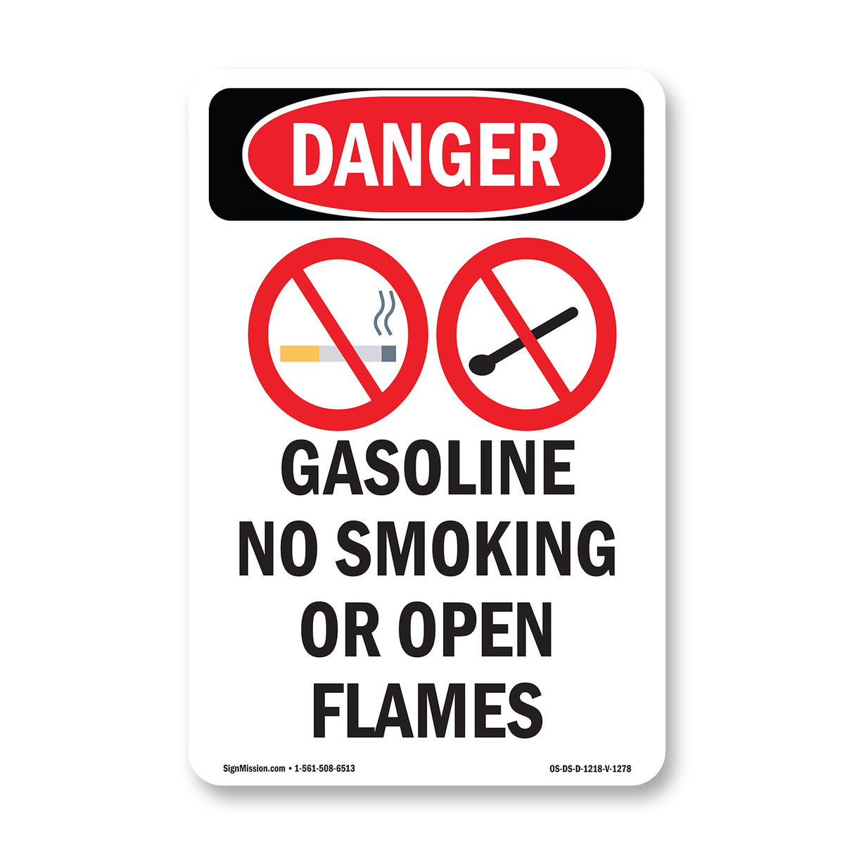 Gasoline No Smoking Or Open Flames