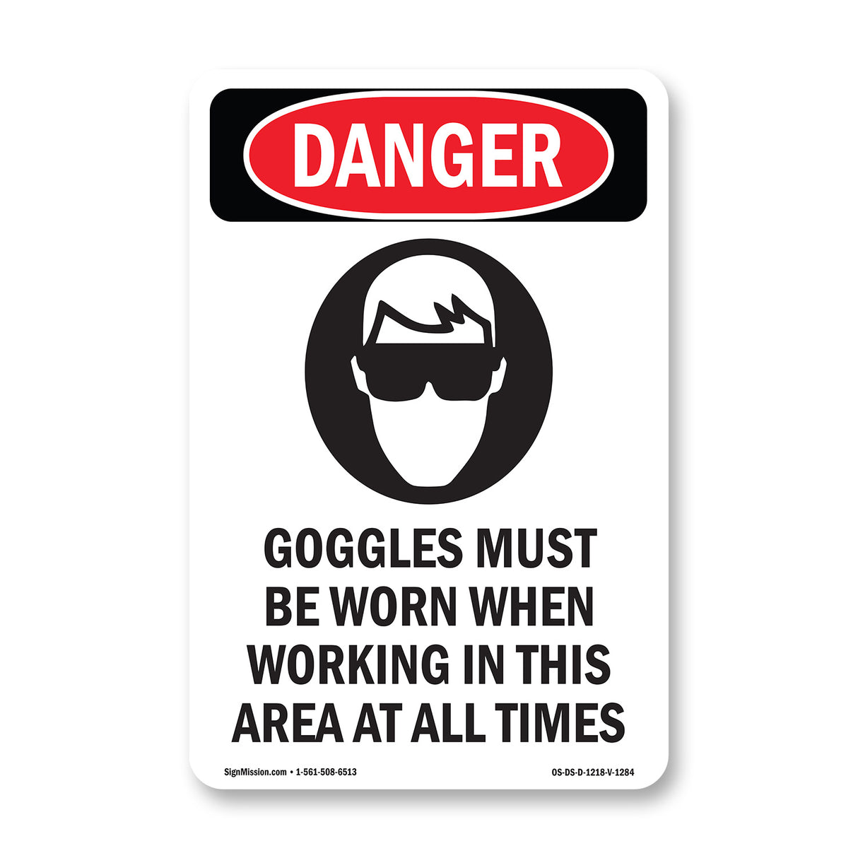 Goggles Worn When Working In This Area