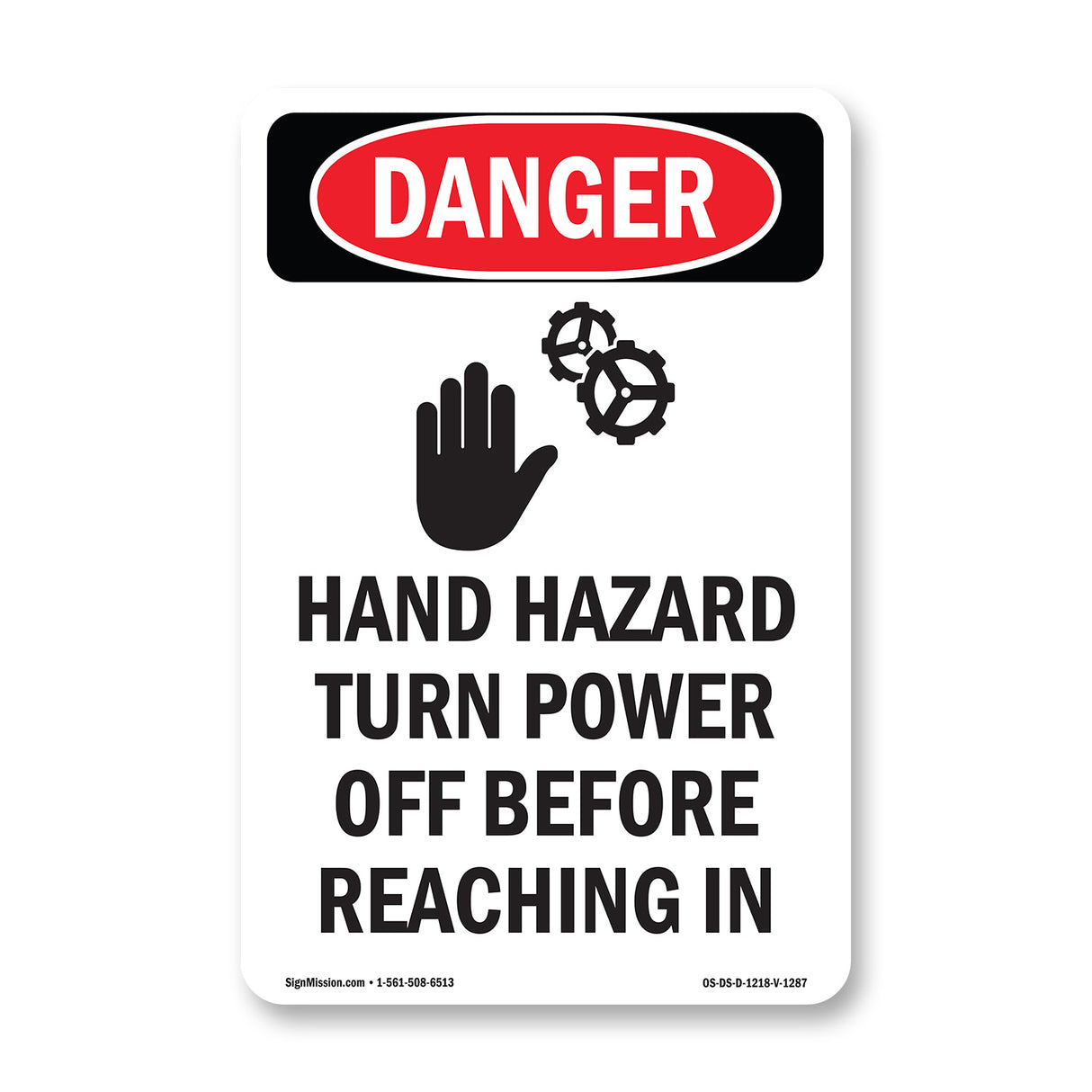 Hand Hazard Turn Power Off Reaching In
