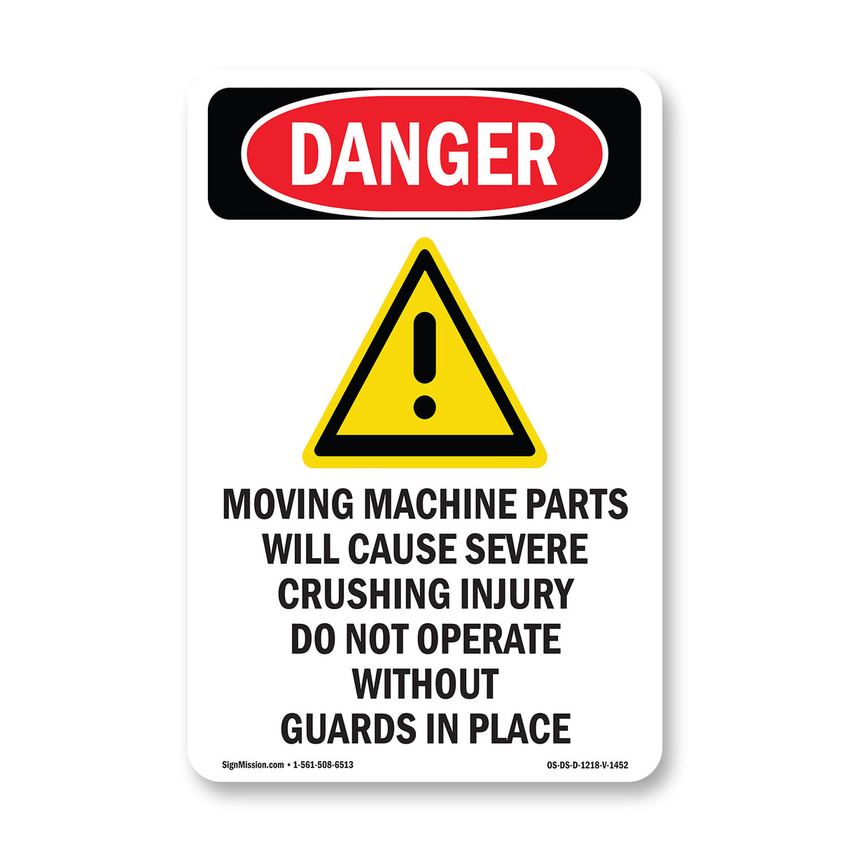 Moving Machine Parts Will Cause Crushing