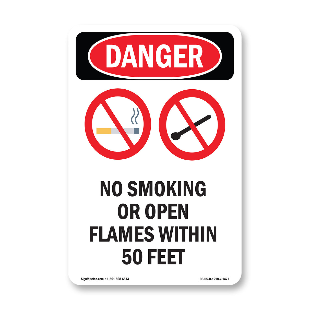 No Smoking Or Open Flames Within 50 Feet