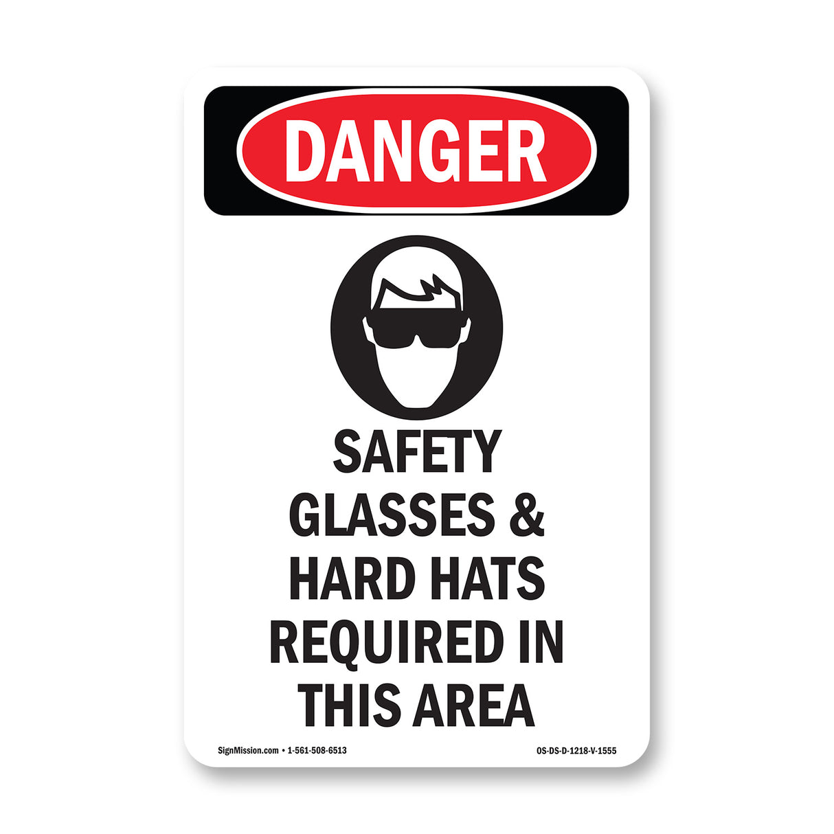 Safety Glasses And Hard Hats Required Symbol