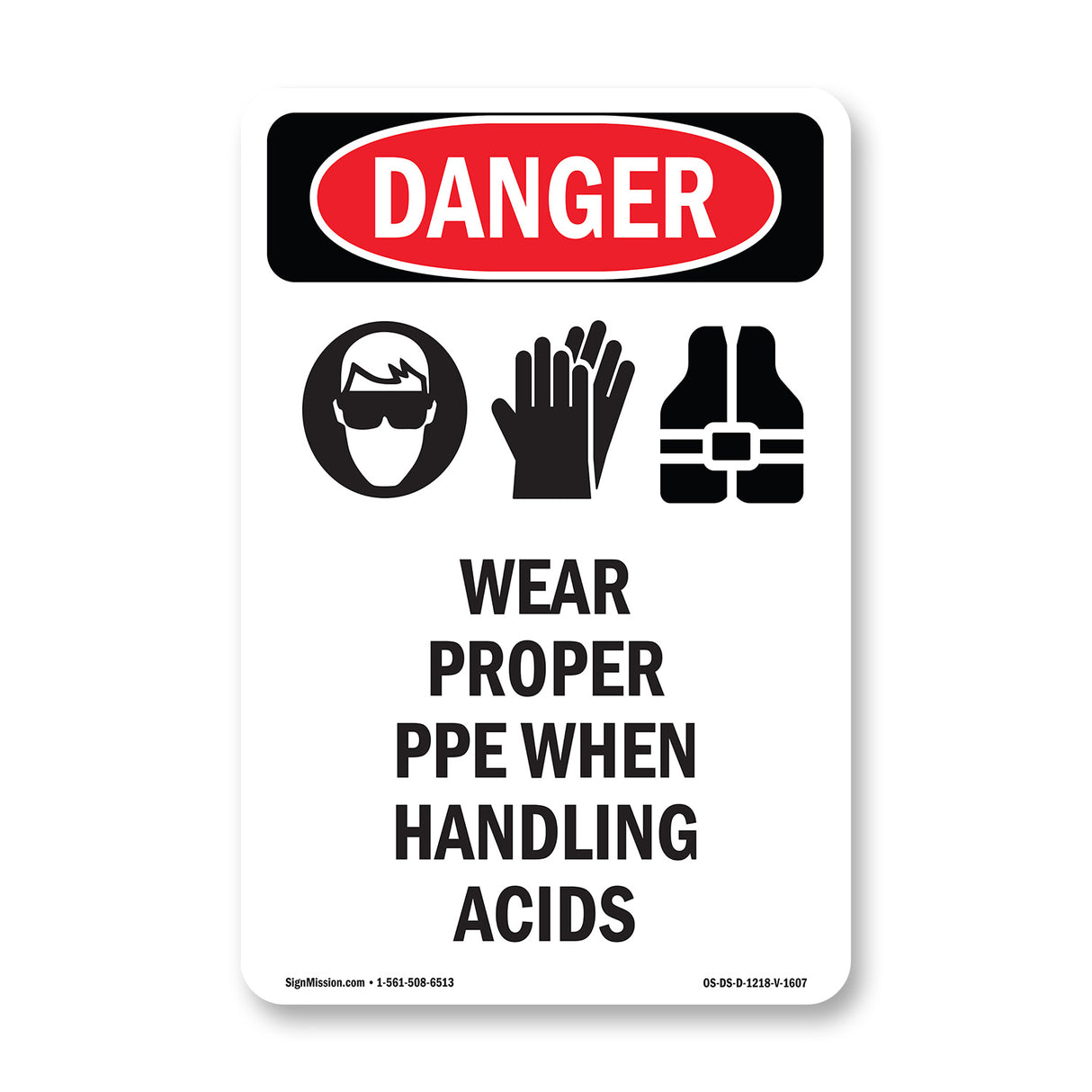 Wear Proper PPE When Handling Acids