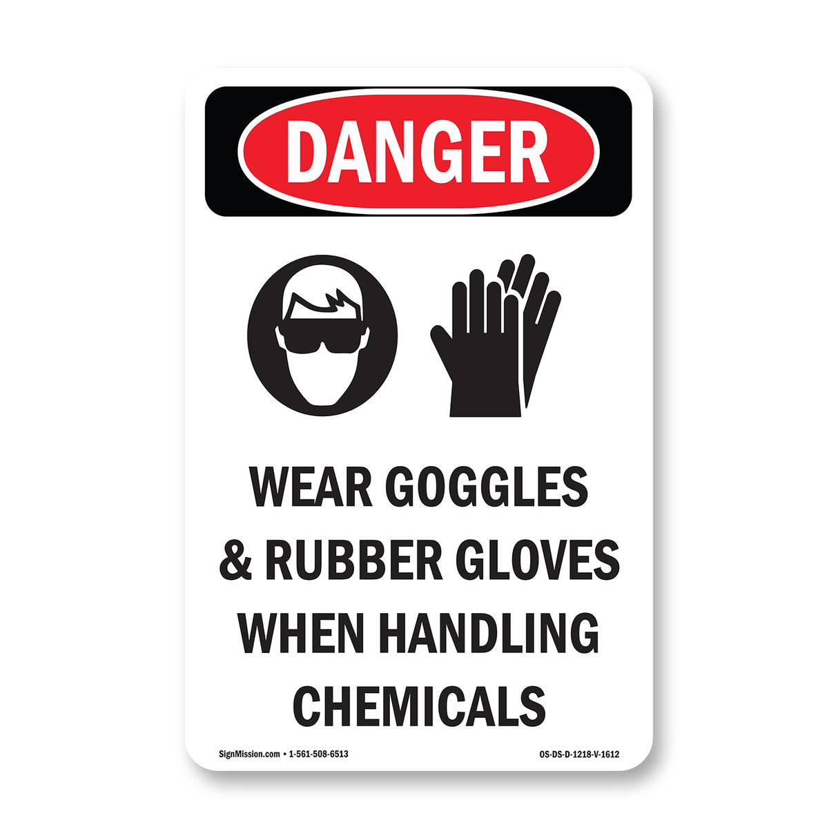 Wear Goggles And Rubber Gloves Chemicals