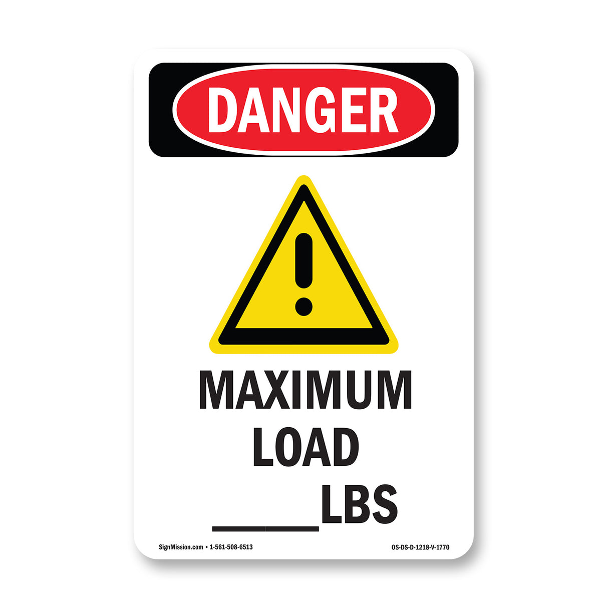 Custom Maximum Load - Lbs