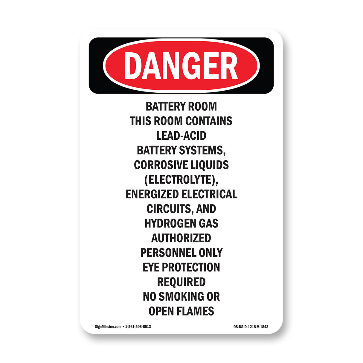 Portrait Battery Room Contains Lead-Acid