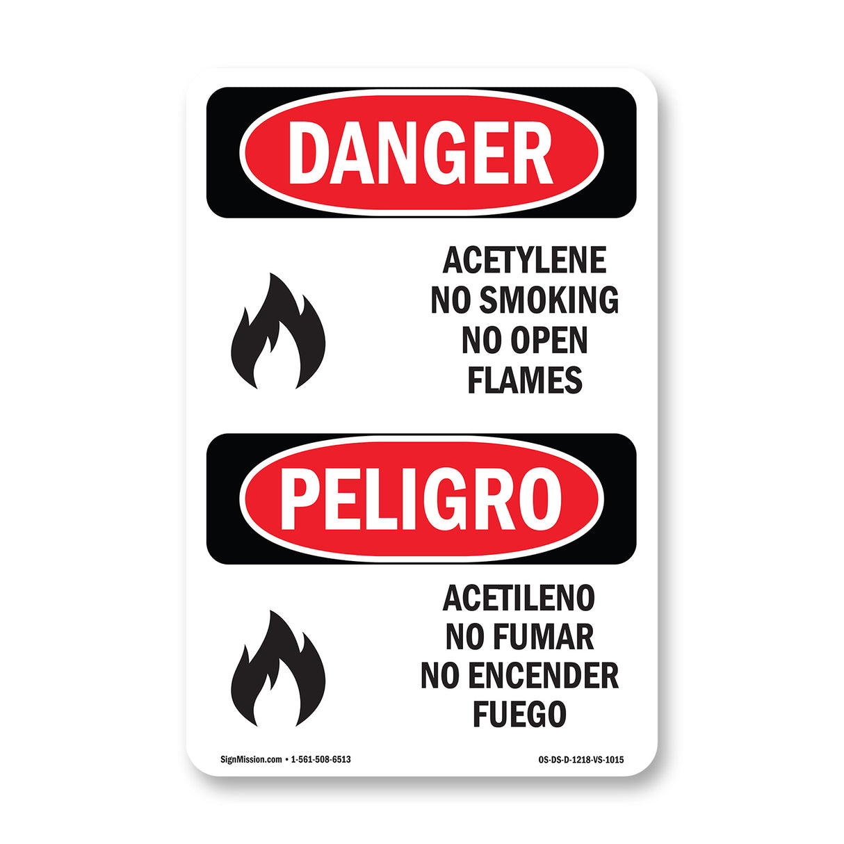 Acetylene No Smoking No Open Flames