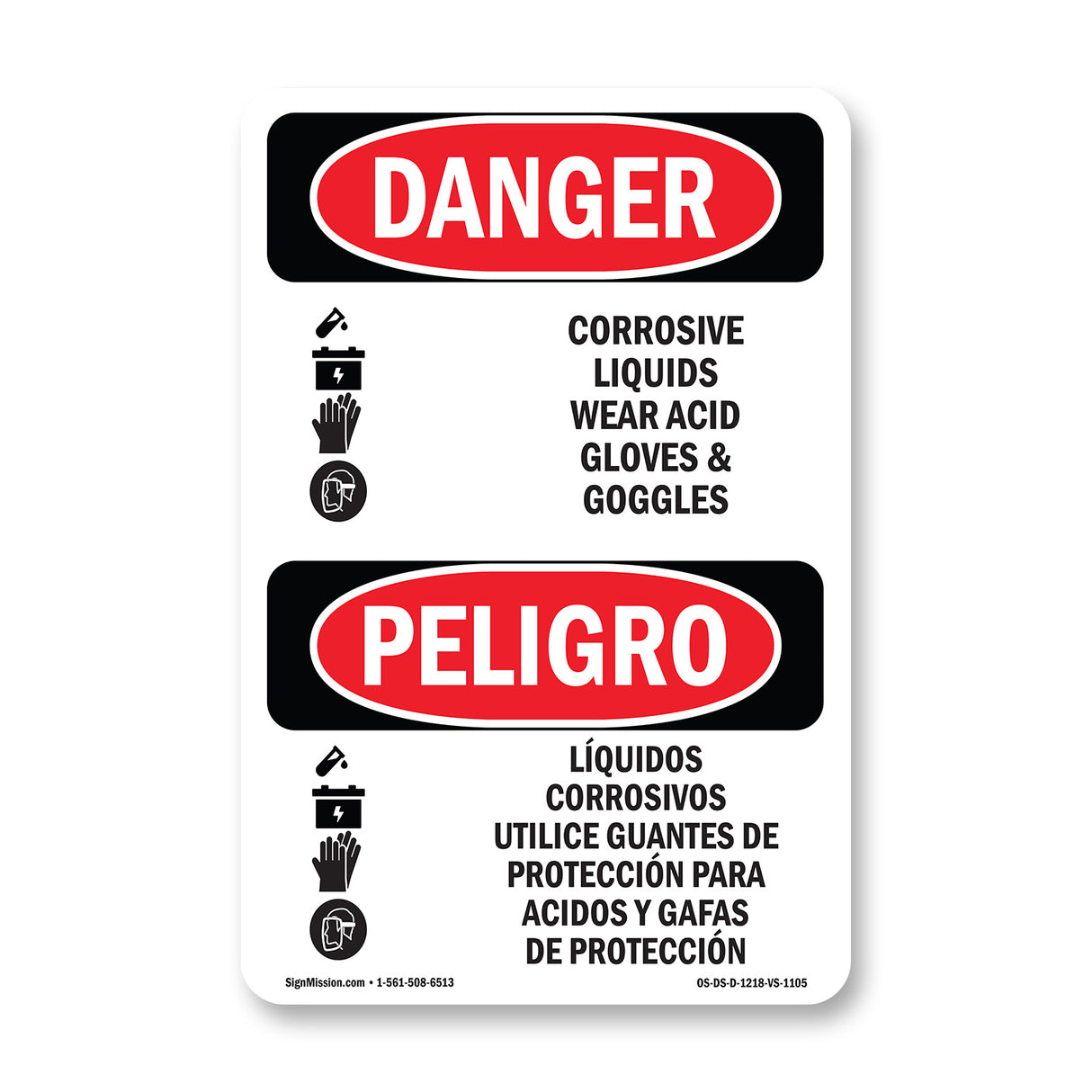 Corrosive Liquids Wear Acid Gloves And Goggles