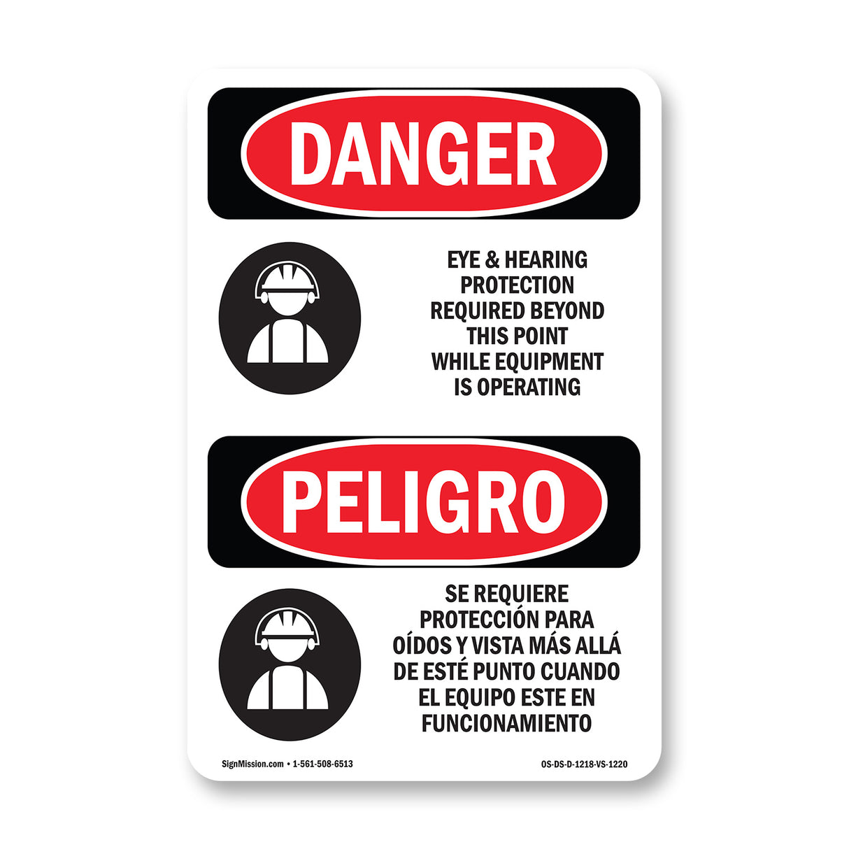 Eye And Hearing Protection Required