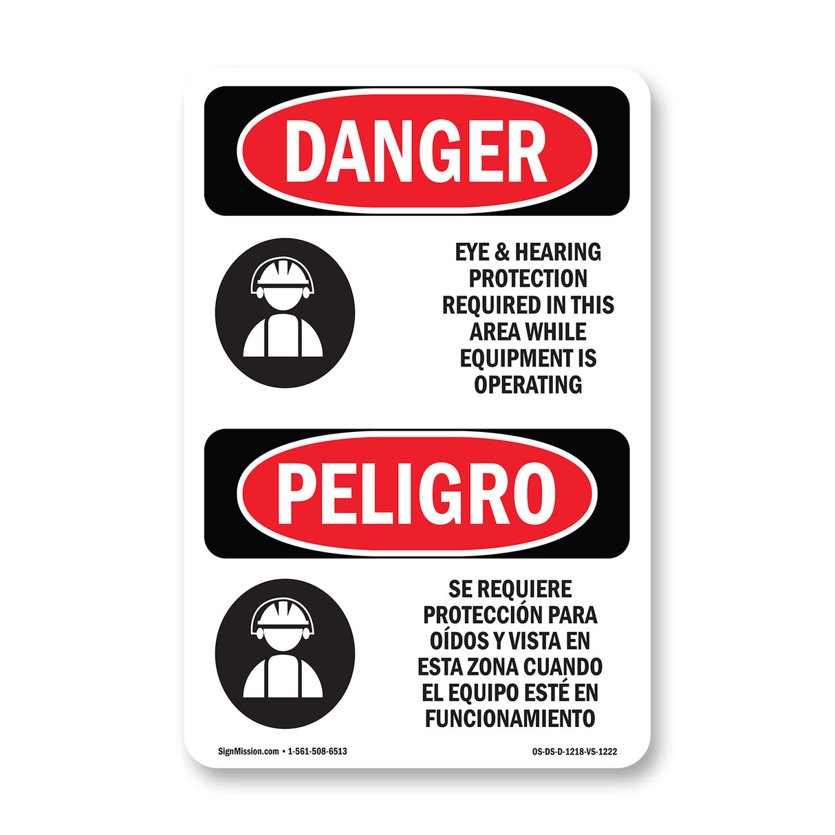 Eye And Hearing Protection Required