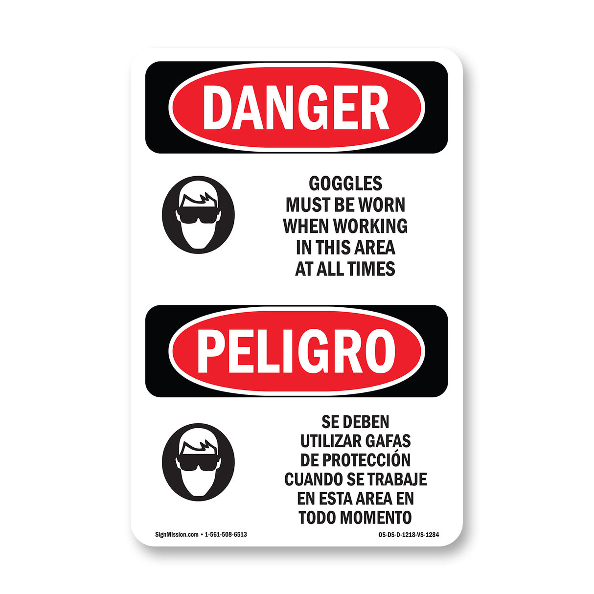 Goggles Worn When Working In This Area
