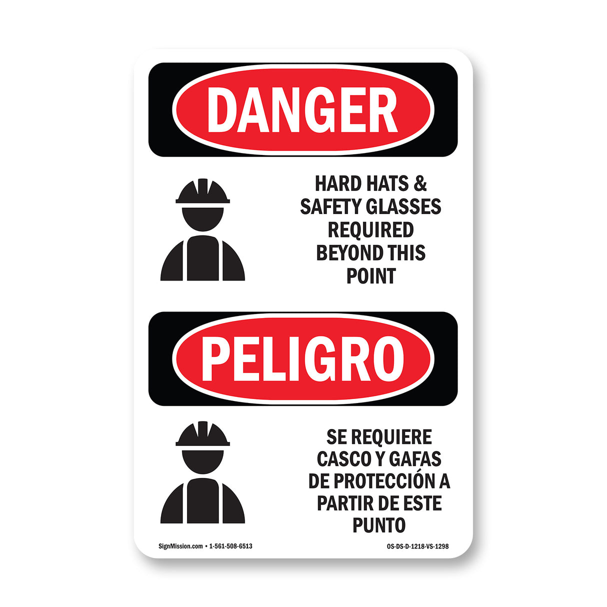 Hard Hats Safety Glasses Required Beyond