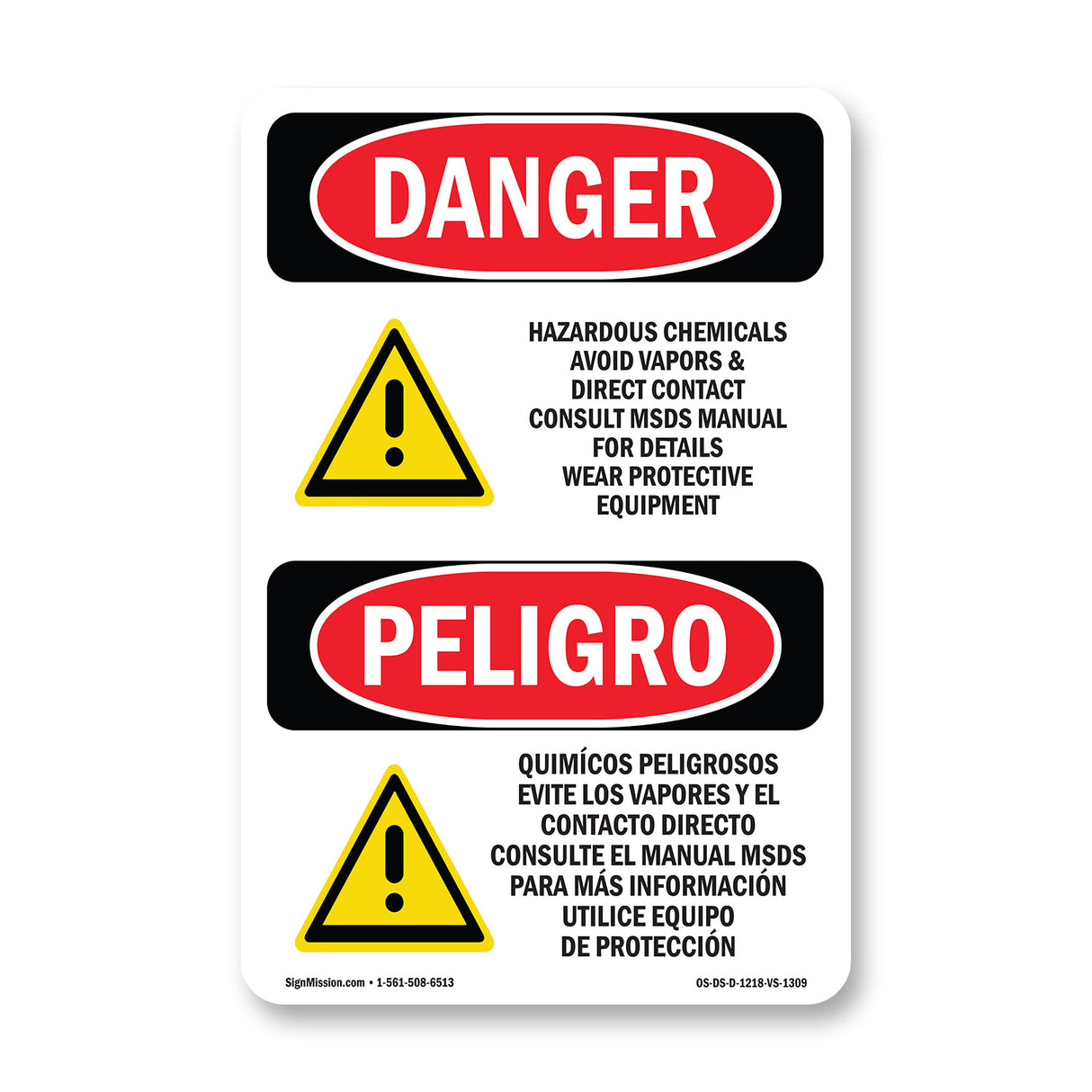 Hazardous Chemicals Avoid Vapors Contact