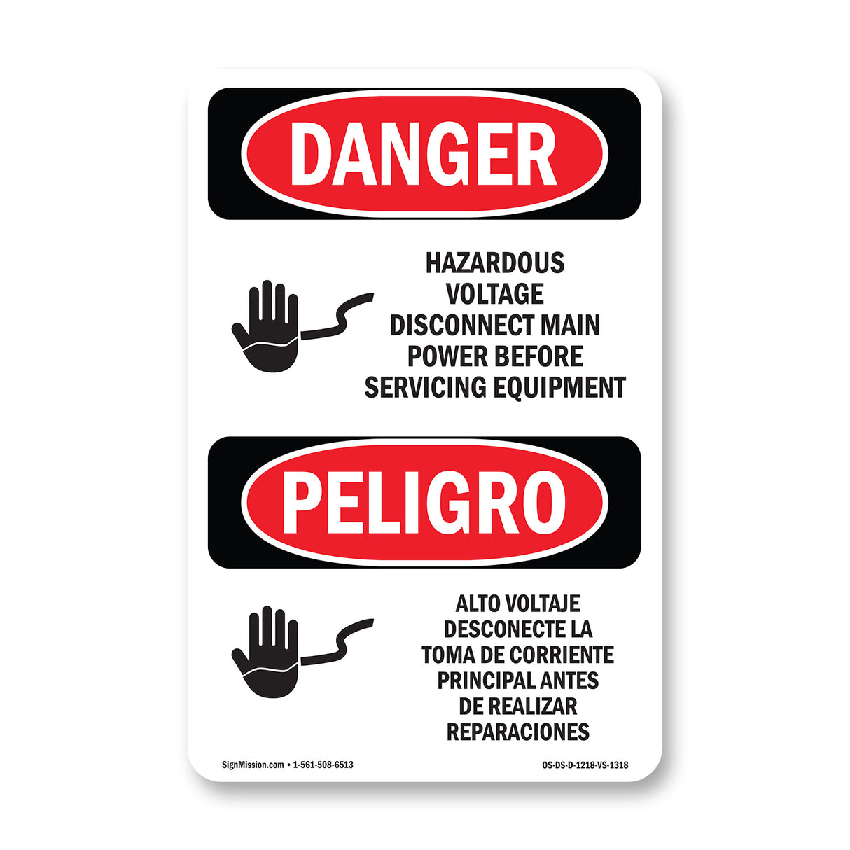 Hazardous Voltage Disconnect Main Power
