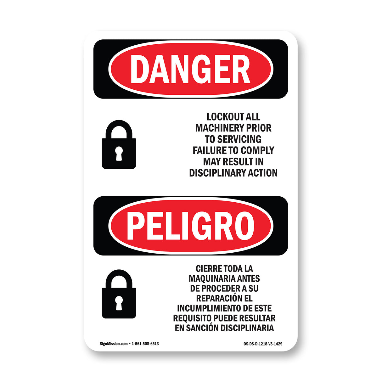 Lockout All Machinery Prior To Servicing