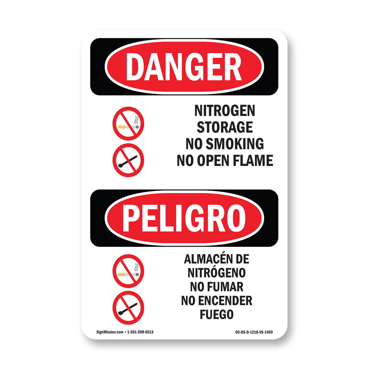 Nitrogen Storage No Smoking No Open Flame